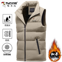 啄木鸟（TUCANO）2025秋冬季百搭立领羽绒棉马甲男士外穿无袖坎肩背心男外套 9998黑色+红色 3XL
