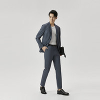 劲霸男装 商务休闲春秋纯色西服套装男|BSFT1904 矿物兰A L