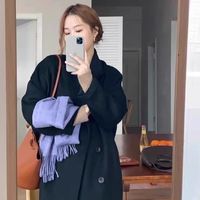 燕麦色高级感大衣毛呢外套女中长款小个子加厚双面呢女呢子秋冬款