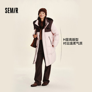 森马 女士长款90%白鸭绒防泼水可拆卸帽羽绒服