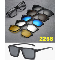 偏光太阳镜磁吸套镜框架镜男女休闲遮阳镜驾驶墨镜 2258框5片装