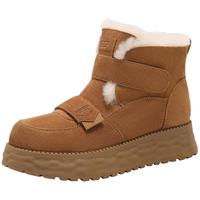 百丽厚底羊毛雪地靴女靴冬季加绒保暖休闲短靴棉鞋D1X1DDD4