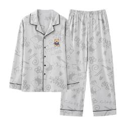 顶瓜瓜 睡衣男士春秋款宽松纯棉长袖家居服男款可外穿大码开衫套装