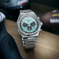 CITIZEN 手表男表 光动能复古三眼舒博钛时尚送圣诞礼物CA4610-85M