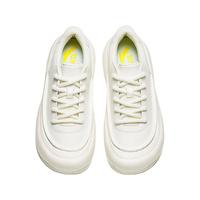 ANTA安踏甜甜圈板鞋丨厚底低帮皮面女休闲鞋2024春季增高潮流百搭运动鞋子 象牙白-4 37.5