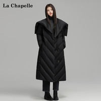 拉夏贝尔 女士羽绒服 LG-CB-25108 长款加厚鹅绒保暖外套
