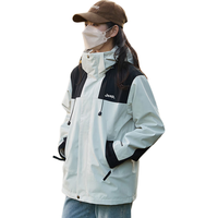 吉普 冲锋夹克男女外套春季三合一山系衣服男装 象牙白女款