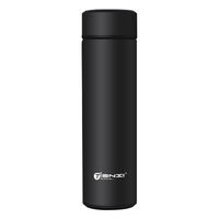 天喜（TIANXI） 保温杯大容量智能显温男女士不锈钢水杯泡茶杯宿舍保温杯壶 典雅黑+杯套+杯刷