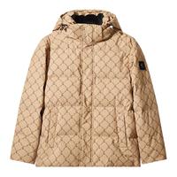 卡宾男装 90鸭绒羽绒服秋冬老花满印保暖外套可拆卸帽H 咖啡色65 3XL /190/56 56/190/XXXL