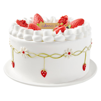 元祖（GANSO）8号莓好舞曲鲜奶蛋糕800g 蛋糕同城配送 动物奶油蛋糕 8号（3-5人食用）