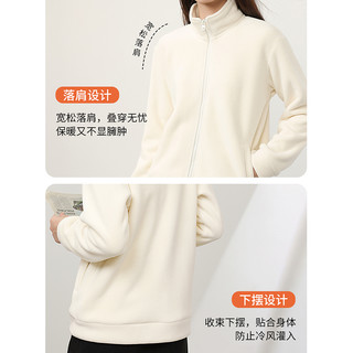 NOA真维斯摇粒绒外套女 2025双面加绒立领开衫加厚保暖上衣女