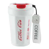 拜杰316不锈钢马克杯杯子咖啡杯燕麦杯保温双层带盖喝水杯（白色） 316不锈钢咖啡杯月牙白