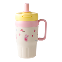 拜杰保温杯大容量不锈钢咖啡杯高颜值保冷水杯便携随行男女杯子 双层保温咖啡杯620ML-粉色