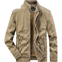 JEEP SPIRIT轻商务夹克男士外套加绒加厚冬季棉衣服立领羊羔绒外套男棉服男装