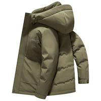 鸭鸭（YAYA）羽绒服男连帽厚款短款青年保暖600蓬羽绒冬季休闲外套065卡其170 M (170) (100-120斤）