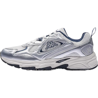 卡帕（Kappa）羽翼老爹鞋子男鞋秋季透气厚底增高休闲运动鞋 冷灰色 40 冷灰色/银色