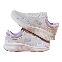 斯凯奇Skechers跑步鞋女跑步缓震舒适透气鞋子150048 白色/薰衣草色/WLV(女) 37