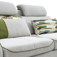 掌上明珠家居（M&Z）布艺沙发客厅雪尼尔沙发可拆洗直排三人位现代简约沙发组合 3+左妃【小款约2.62米】