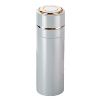 天喜（TIANXI）车载保温杯男士高档水杯女不锈钢茶水分离杯单手一键速开盖泡茶杯 【灰白色+杯刷】 500ml