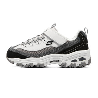 Skechers斯凯奇经典儿童黑白熊猫鞋男女童老爹鞋秋冬款加绒运动鞋 椰乳大理石奶茶/内里短绒/BKGY 38码