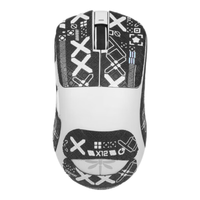 墨顿 适用VGN 蜻蜓F1鼠标贴纸吸汗防滑贴F1Pro/ProMax/MOBA游戏动力磨砂蜥蜴皮贴膜 【半包】黑色印花鼠标贴【含清洁棉】