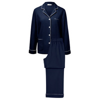 MANITO 曼尼陀 Shell 女士桑蚕丝棉羊毛家居服套装柔软秋冬保暖 深海蓝 M