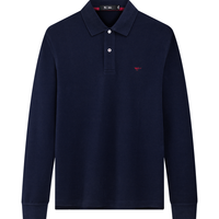 七匹狼长袖T恤男装翻领休闲Polo男衫t恤体恤衫衣服男上衣 101(藏青) 170/88A/L