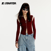 STARTER | 毛织衫女款24年春季运动毛衣百搭修身圆领开衫短款 桦木白 M 170/88A