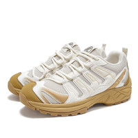 飞跃（Feiyue）运动鞋男鞋女鞋春秋季透气登山跑步鞋子男潮厚底增高休闲老爹鞋潮 米/黄 43码