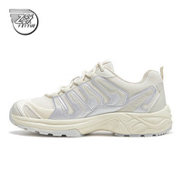 飞跃（Feiyue）运动鞋男鞋女鞋春秋季透气登山跑步鞋子男潮厚底增高休闲老爹鞋潮 米/银 43码