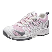 飞跃(Feiyue)男鞋运动鞋2025冬季透气登山跑步鞋子男潮厚底增高休闲老爹鞋潮鞋 白/粉红 43