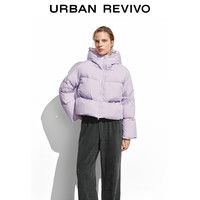 UR UR2025冬季女装休闲双拉链连帽宽松羽绒服UYY150058 粉紫 L