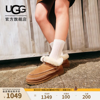 UGG 女士时尚舒适纯色平底保暖经典茸茸短靴雪地靴 1158224 栗色 39