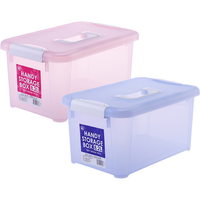 爱丽思（IRIS） 手提式小物塑料收纳箱整理储物箱首饰盒化妆品收纳盒桌面收纳箱 5.2升（30.5*20*13.8cm）蓝色