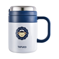 泰福高（TAFUCO）保温杯男女士大容量水杯不锈钢办公商务杯茶水分离杯商务 【316不锈钢】T5595泰迪蓝500ml