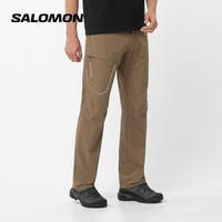 萨洛蒙 男款 城市轻户外防泼水舒适透气轻薄徒步休闲长裤 WAYFARER PANTS 花菇棕 C22166