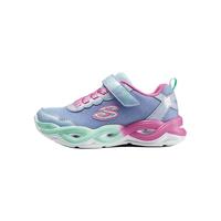Skechers斯凯奇儿童鞋春秋女童休闲闪灯鞋时尚运动鞋303717L 紫色/薄荷绿/PWMT 29