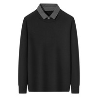 杉杉 羊毛新款长袖假两件毛衣男衬衫