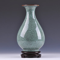 厚古薄今 景德镇陶瓷器仿古官窑裂纹釉花瓶 31cm 玉壶春