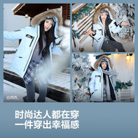 波司登（BOSIDENG）25年亲子极寒90绒鹅绒商场明星同款羽绒服连帽外套B250242317 冰凝蓝-25色-充绒量+10%至高抵御-20°C-黄皮友好 2XL 180/100A 体重约140-155斤
