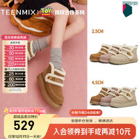 天美意雪地靴玩具总动员联名厚底短靴保暖女靴靴子2025冬 4.5CM款-粉色 40