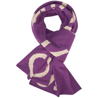 Calvin KleinJeans【圣诞】25冬男女提花ck羊毛混纺休闲柔软围巾 VAC-葡萄紫 均码