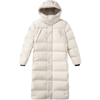  可隆 KOLON SPORT羽绒服 男女同款户外防风款长款重量鹅绒夹克 LUDJ3WNT03-PE 杏色 M