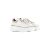 HOGAN H-STRIPES系列 女士低帮休闲鞋 HXW6590FC60N4O 白/卡其尾 39.5