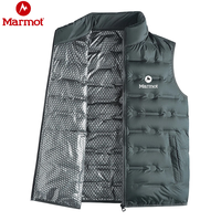 Marmot 秋冬季新款90白鸭绒石墨烯马甲男女坎肩外穿保暖背心 森野绿 M