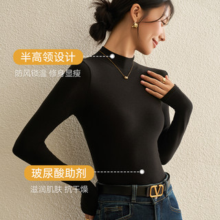 猫人 德绒半高领打底衫 奶白色 M 女士针织上衣