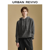 UR UR2025冬季男装简约休闲连帽抽绳宽松卫衣UMM450115+ 深灰 S