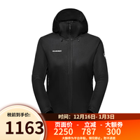 MAMMUT Ultimate VII男女防风防水经典连帽软壳上衣 1011-01810-女款-0001-黑色 M