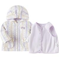 巴拉巴拉女童外套宝宝衣服两件套保暖舒适清爽甜美萌 紫色调00377 73cm