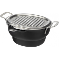 霜山椭圆炸锅窒化铁制油炸锅带盖深型炸壶省油防粘天妇罗小炸锅防溅油